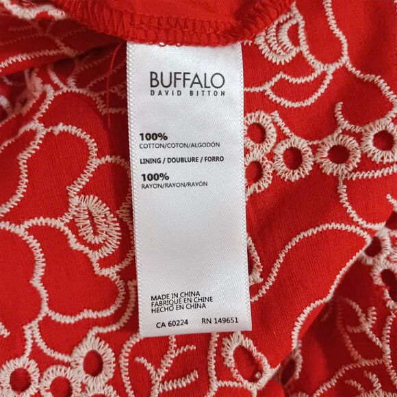Buffalo David Bitton XS Rosie Red Embroidered Eyelet Halter Spaghetti Strap Top - Picture 7 of 8